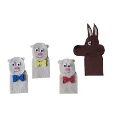 Dedoches de Feltro - Porquinhos - 4 Personagens - Multicolorido - Kits e Gifts