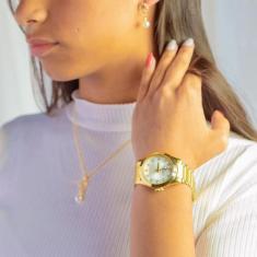 Relógio Champion Feminino Dourado Barato Com 1 Ano De Garantia