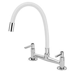 Torneira Misturador Cozinha De Mesa Gourmet Colorido 1/4v. Cor:Branco