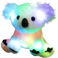 Brinquedo macio de pelúcia Koala LED, luzes noturnas de arco-íris