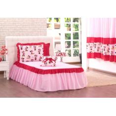 Kit Colcha Solteiro Infantil Minnie 03 Peças