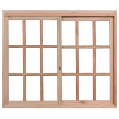 Janela de Madeira de Correr 100x150cm Com Caixilho 9,4cm EWK 390 Rondosul Marroml