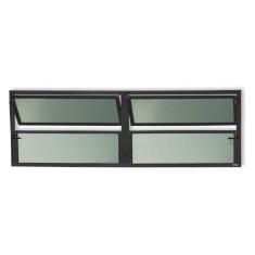 Janela de Alumínio Basculante 2 Seções 40x120cm Vidro Mini Boreal Plus Brimak Preto