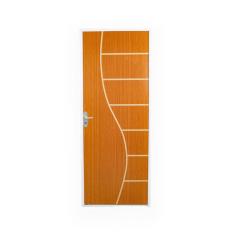 KIt Porta de Madeira Decorada 215x65cm com Batente de Aço 06cm Cantareira MGM Mogno