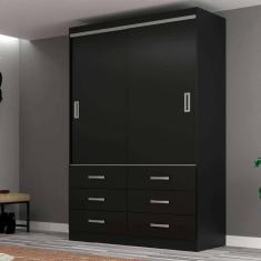 guarda-roupa solteiro veneza 2 pt 6 gv preto