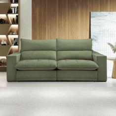 Sofá 4 Lugares Martinho Retrátil 20585 Boucle Verde - Celflex