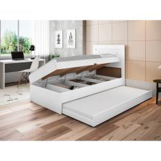 Cama Bau Com Auxiliar Mdf/Mdp Framar Larissa Branca