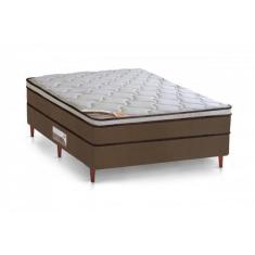 Cama Box + Colchão Castor Casal Innovation One Face Pocket 138x188x54c