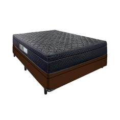 Cama Arezzo Baú Casal Box Black Molas Ensacadas Marrom - Portobel