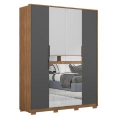 Guarda Roupa Casal Com Pés 4 Portas 2 Com Espelhos Attore D02 Amendola