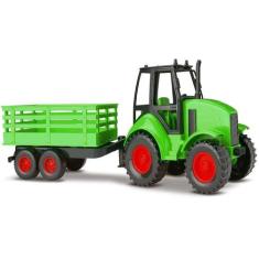 Trator Infantil Com Carreta - Agromak - 40cm - Silmar, Verde