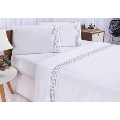 Jogo lençol Tulipa quarto casal Padrão bordado 4 peças 2fronha - Shopp