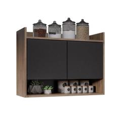Armário De Cozinha Aéreo 70,5 Cm 2p Com Nicho Colin Freijó-preto M12 -