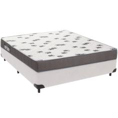 Cama Box Branco e Colchão Light Espuma D33 Casal Ortobom
