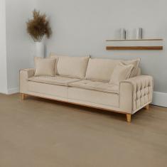 Sofá Fixo 2 Lugares Luxo 160 Cm Orfeu Bege