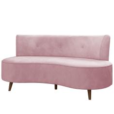 Sofá 2 Lugares Para Sala Living 135cm Pés Palito Korah K04 Veludo Rosê - Mpozenato