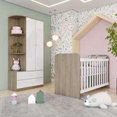 Quarto de Bebê Compacto com Berço e Guarda Roupa Sonho Encantado Espre