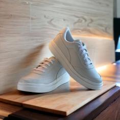 Tênis LC Estilo Casual Feminino, Branco, Lilás, 37