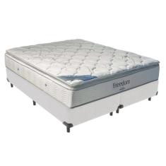 Cama Box King e Colchão Freedom Ortobom D33, Branco