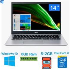 Notebook Acer Aspire 5 A514-54G-71QA Intel Core i7 11ª Gen Windows 10 Home 8GB 512GB sdd MX350 14`