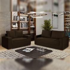 Conjunto Sofá 2 e 3 Lugares Urban Suede/Marrom