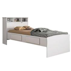 Cama Solteiro Ravena C/ 2 Gavetas Branco - Conquista
