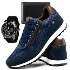 Tênis Sapatênis Masculino Wit Shoes Jogging Casual Leve Esporte Fino + Relógio e Carteira-Masculino