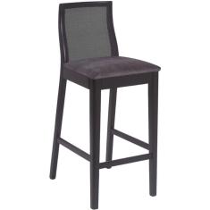 Banqueta Arizona Madeira Maciça Encosto Tela Sling Preto