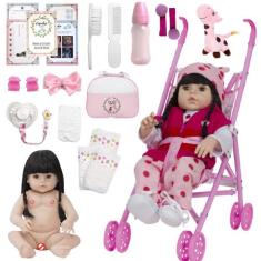 Boneca Reborn Realista Silicone Girafinha + 23 Acessórios - Cegonha Re