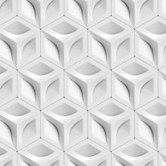 Papel De Parede 3D Circulos Bumerangue Geometrico Adesivo - LRP