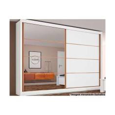 Guarda Roupa 2 Portas de Correr e 6 Gavetas c/ 1 Espelho Sevilha Branco - Europa