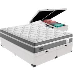Cama Box Baú e Colchão Berlim Molas Ensacadas Queen Probel, Branco