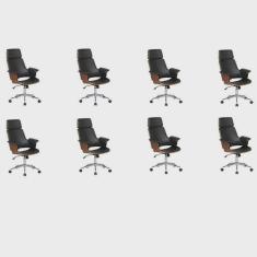 Kit 8 Cadeiras de Escritório Presidente Giratória Corino Coimbra