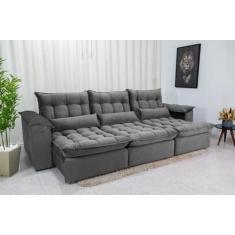 Sofá Retrátil e Reclinável Ipanema 2,10m em Tecido Veludão C/ 03 Módul