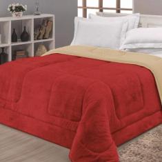 Coberdrom Plush Casa Dona Vermelho Casal 200cm x 220cm