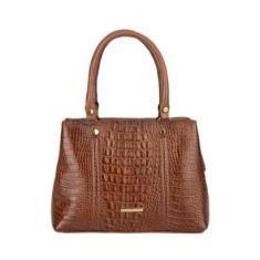 Bolsa de mão em couro croco Melina Feminina-Feminino