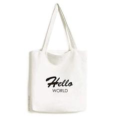 Bolsa de lona com interface programadora Hello World bolsa de compras casual