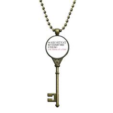 DIYthinker Colar com pingente de chave "Faça One Thing A Time is The Shortcut" com corrente enfeitada