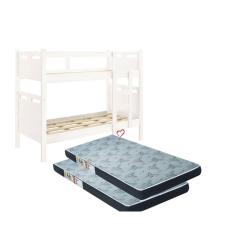 Beliche com 2 Colchões Cama Solteiro Jaspe em MDF cor:Branco