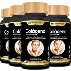 4X Colageno Hidrolisado Gelatina Em Cápsulas Softgel - Hf Suplements