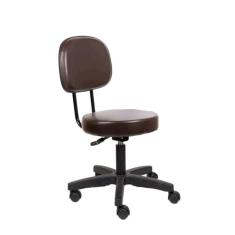 Cadeira mocho com encosto secretaria com L duplo  com regulagem de altura corano marrom