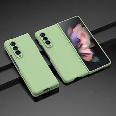 Capa de celular dobrável rígida e fina para PC para Samsung Galaxy Z Fold 4 5 Fold4 5G Fold5 Fold3 Fold2 Fold 3 2 Capas anti-queda, verde claro, para Samsung Z Fold 4