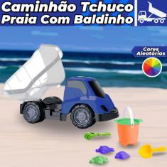 Kit Baldinho De Praia + Caminhão Caçamba Brinquedo Verão Divertido - S