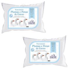 Kit de 2 Travesseiros Alto Padrão Plumas e Penas - Daune