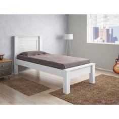 Cama Solteiro Milena Branco Com Colchão - Framar Móveis