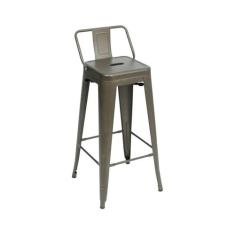 Banqueta Alta com Encosto Industrial em Aço Tolix Espresso Móveis