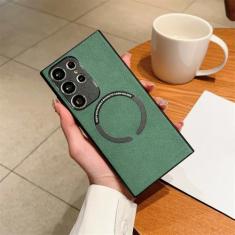 Capa magnética de carregamento sem fio para Samsung Galaxy S23 S22 S21 S20 FE S10 S9 Plus Note 10 20 Ultra A32 A52 5G Capa, verde, para Samsung S20Ultra