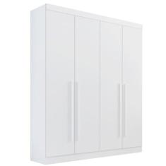 Guarda Roupa Solteiro 4 Portas 3 Gavetas - Da Vinci Plus-Branco - Móveis D`Doro