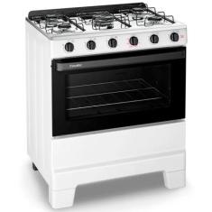 Fogão Esmaltec Ideal Pop 5 Bocas Manual Mesa Aço Inox, Branco