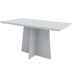 Mesa De Jantar Para 6 Lugares 1 60m Tampo De Madeira Com Vidr